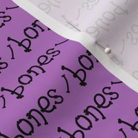 Bones typography- black on purple - extra small scale