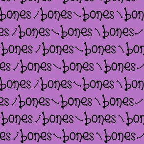 Bones typography- black on purple - extra small scale