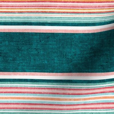 serape southwest stripes - teal/pink  - LAD20