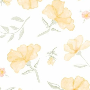 Watercolour Floral - Yellow