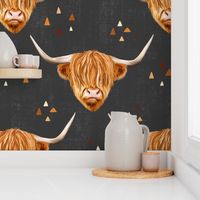Highland Cow gender neutral on grey - large scale 