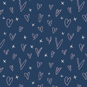 heart, scribble, star, navy, love, valentine's