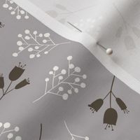 Woodland Bells and Berries - Light Gray