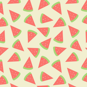 watermelon, fruit, summer, yellow, slice