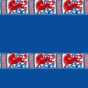 Red Horse with Blue Background