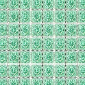 1875 German 3 pfennige green postage stamp