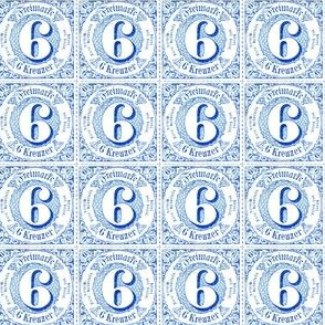 1866 Thurn und Taxis German Imperial postage stamp, 6 kreuzer, blue
