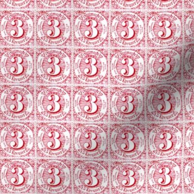 1866 Thurn und Taxis German Imperial postage stamp, 3 kreuzer, light red