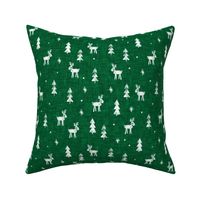 Christmas Reindeer - green - winter forest - moose - LAD20
