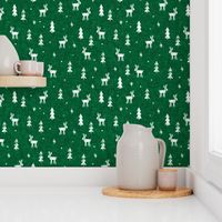 Christmas Reindeer - green - winter forest - moose - LAD20