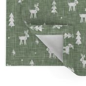 Christmas Reindeer - sage - winter forest - moose - LAD20