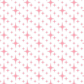 Subway Stars - Carnation Pink on White