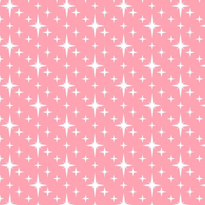 Subway Stars - White on Carnation Pink