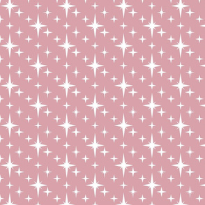 Subway Stars - White on Pink Matte