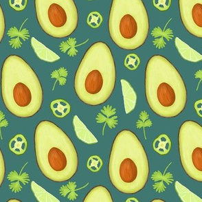 Avocado Guacamole on Teal - Large