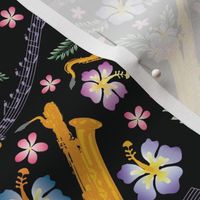 Hawaiian Saxophone Black Background