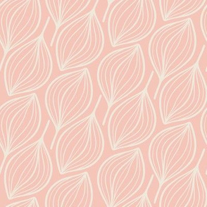 Pink and Beige Line Art Leaves