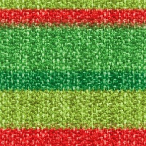 Red and Green Boucle Stripe - large scale+