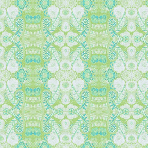 Paisley Lime Green Turquoise White