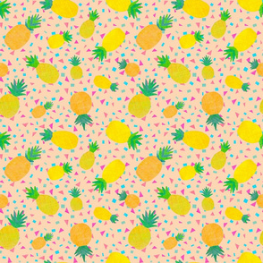 Paper Pineapple Party Peach Small