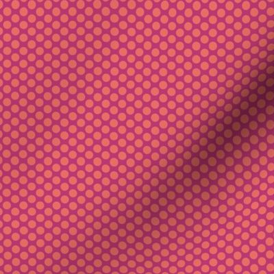Pop Art Halftone Polka Dot in Orange and Hot Pink, Small
