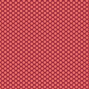 Pop Art Halftone Polka Dot in Peachy Orange and Burgundy, Small