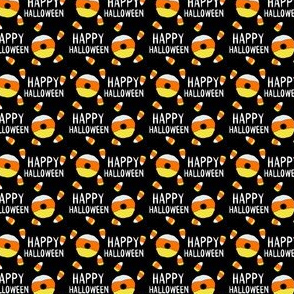 MINI Halloween donuts - happy halloween fabric - black