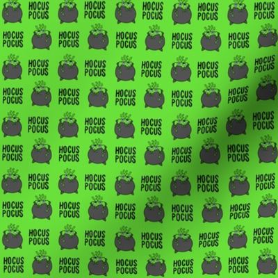 MINI Hocus Pocus fabric - cauldron fabric - lime