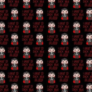 MINI vampire fabric - i vant to suck your blood - black