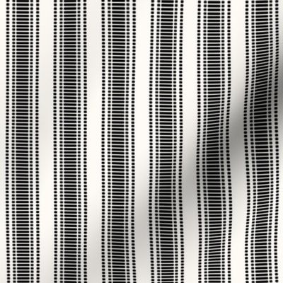 Grosgrain Stripe: Black & Cream Ribbon Stripe