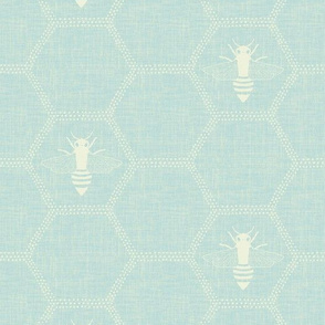 Boho beehive- soft blue and ivory