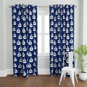 Navy Blue Sailboat Sihouette