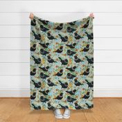 Ruth Bader GinsBIRD Large floral blue