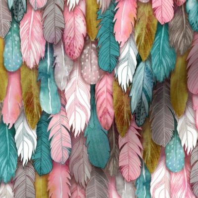 Jewel Tone Feathers Small Scale