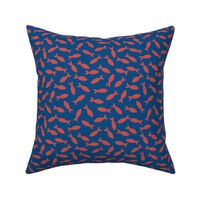 Fish Shoal in Red and Classic Blue - Large