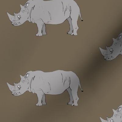 rhino - aka  a chubby unicorn - dark taupe