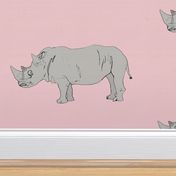 Rhino, aka chubby Unicorn in Pink/Grey