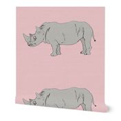 Rhino, aka chubby Unicorn in Pink/Grey
