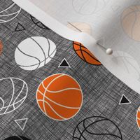 Basketball Trianges on Linen SMALL