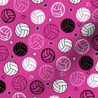 Volleyball Hearts on Pink SMALL