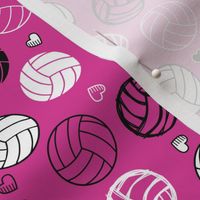 Volleyball Hearts on Pink SMALL