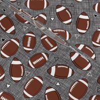 Football on Gray Linen Charcoal Gray Triangles Boy 