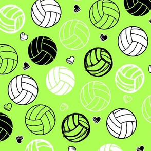 Volleyball Lime Green Hearts