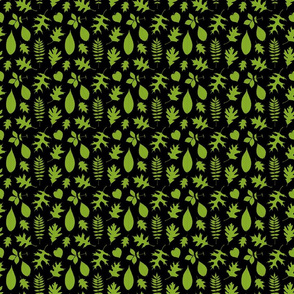 Green Leaves Black Background (Mini Scale)