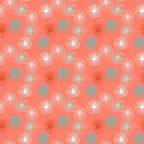 Small Dandelions M+M Confetti Coral by Friztin