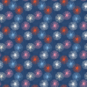 Small Dandelions M+M Confetti Navy Blue by Friztin