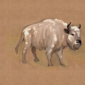 White Spirit Buffalo Bison Bull for Pillow