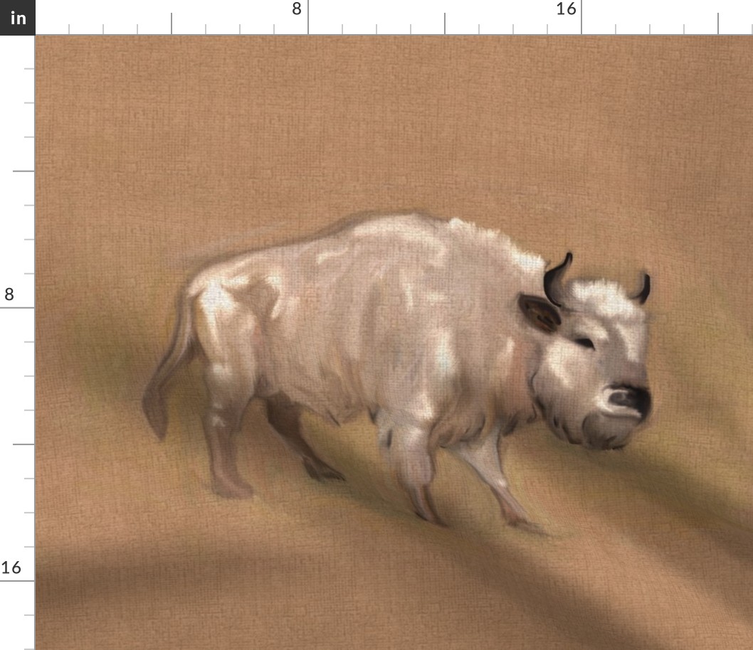 White Spirit Buffalo Bison Bull for Pillow