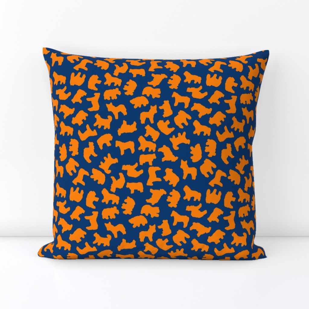 animal crackers navy blue with orange