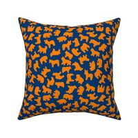 animal crackers navy blue with orange